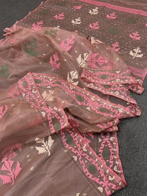 Exclusive half silk Jamdani saree